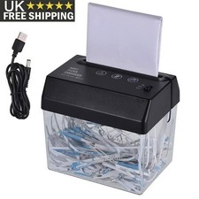 A6 Paper Electric Shredder Desktop Office Document Strip Cut Shredding Tool UK