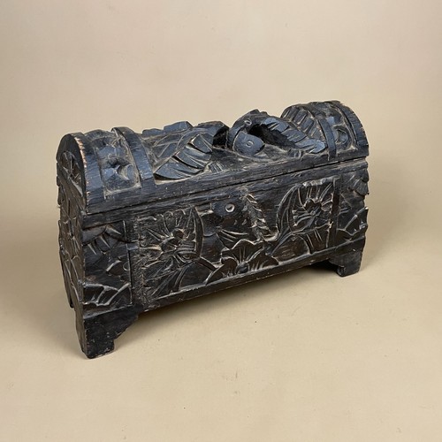 African wooden box domed - african,