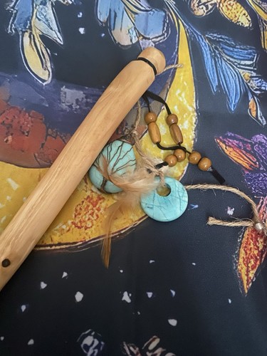 Dog wood magical wand - dog, feathers