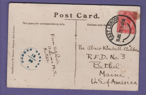 East london postmark south - on,