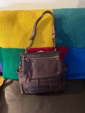 Whistles vintage large brown leather handbag with adjustable shoulder strap