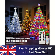 LED Christmas Tree Lights USB Waterproof Fairy String 8 Modes Outdoor Indoor UK
