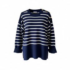 Breton Stripe Crew Neck Navy