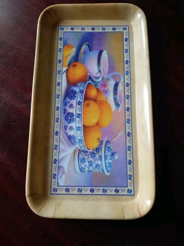 Melamine tray lemons blue - blue, +