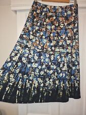 David Nieper Ladies Midi Jersey Skirt Size UK 12 Floral Print
