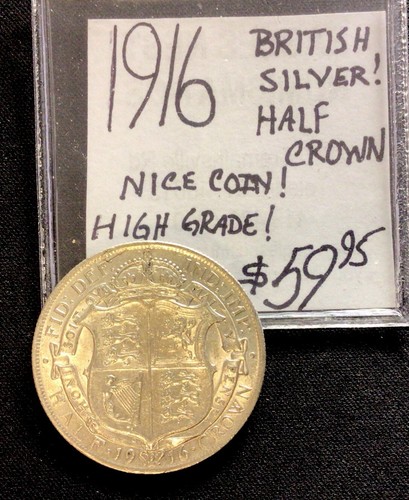 1916 british silver half - british, silver!