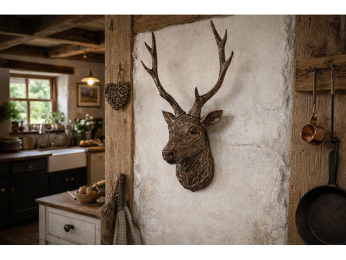 Stag wall head plaque - head,