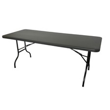Black Plastic Folding Tables, 6ft Blowmold Tables, Plastic Camping Tables