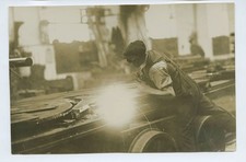 Welder Using Oxy-Acetylene Torch In Factory - mid c20th Photo