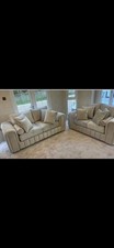 New Cream Lilly 3+2 Sofa With High Back Cushions 