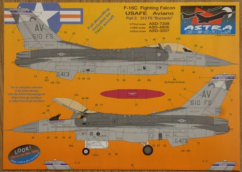 Astra decal 7208 f - astra, f-16c