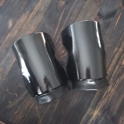 Black pvc wrestling kneepads - pvc,