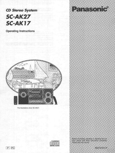 Panasonic ak17 ak27 cd - panasonic, sa-ak27