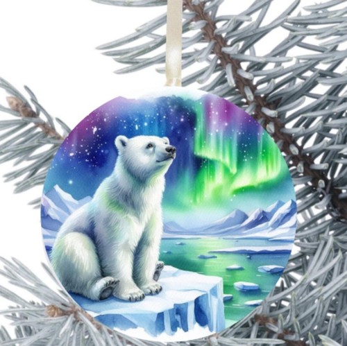 Polar bear hanging - polar, bauble