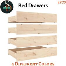 Under-Bed Drawers with Wheels Under Bed Storage 4 pcs Solid Wood Pine vidaXL