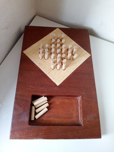 Vintage wooden solitaire game - vintage,