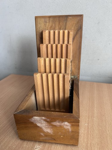 Vintage wooden box accordion - wooden,