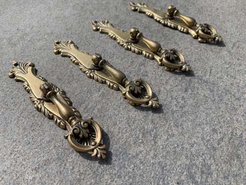 Brass dresser drop handles - dresser,