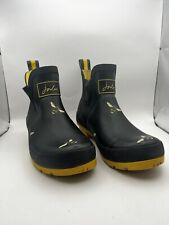 Women's Joules Wellibob Short Rain Boot N3136 Size 6 Black with Bees