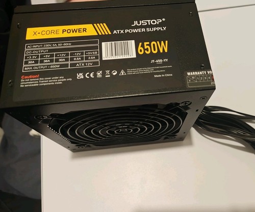 Justop black 650w - pc, power