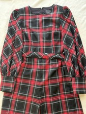 Alex Marie Tartan Plaid Jumpsuit Ralph Lauren Christmas  Holiday Women Sz 10