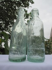 2x MONKS ABBEY PICTORIAL BEER BOTTLES ARNOLD'S LINCOLN, SCUNTHORPE & RETFORD