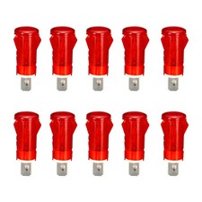10Pcs Neon Indicator Lights 220V Dash Bulbs MDX-11A Red 10mm 2/5" Push-In Mount