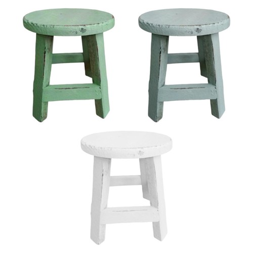 Wooden stool plant stand round - stool,