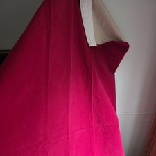 Vintage RED Velvet like Door Curtain single panel TAPE TOP W 47 x L 108” 