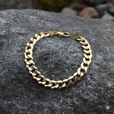18ct Gold Mens Curb Bracelet