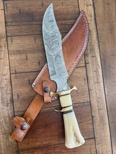 CUSTOM HANDMADE DAMASCUS BONE