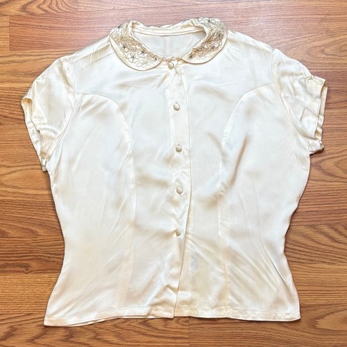 Vintage 1940s satin blouse - vintage,