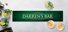 Personalised Bar Runner Mat - Green Grunge Home Bar mat home bar beer mat L717