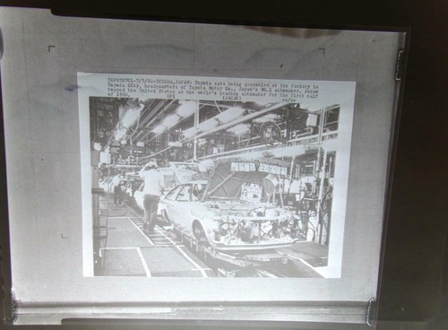 Negative car factory - b&w,