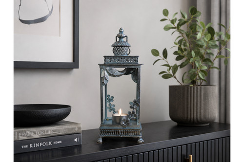 Metal flower lantern 37cm - flower,