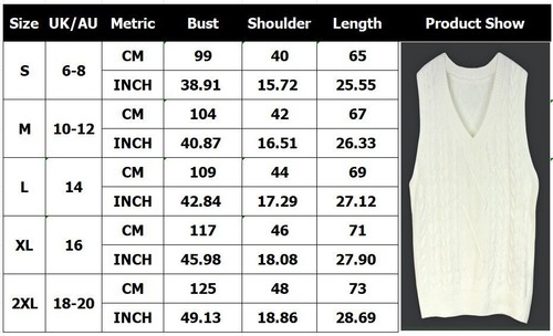 Ladies cable knit neck - uk, v