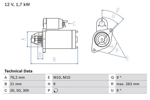 Starter bosch 0986016920 - bosch,
