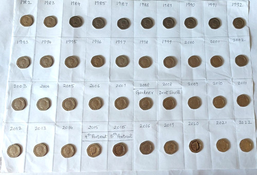 Pence 20p coin date run - 20,
