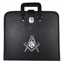 Masonic Master Mason Blue Lodge Apron Case–Black Imitation Leather MM/WM Regalia