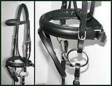 FSS DARK HUNTER BOTTLE GREEN Comfort Padded Headpiece Crank Dressage BRIDLE ?