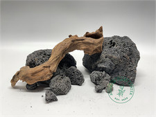 Black Lava Rock and Driftwood