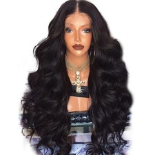 Its Black Long Curly Wavy Wig