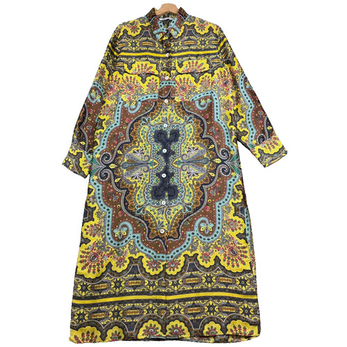 Zara shirt dress maxi kimono - l,