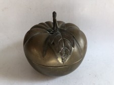 Vintage Fornari Roma Brass Apple Tomato Fruit Trinket Box