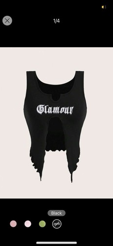 Black glamour cut out crop - , top