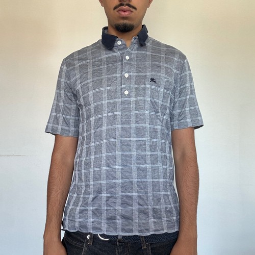 Burberry grey check polo shirt - burberry,