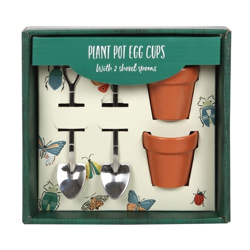 Plant pot egg cup set - pot, with