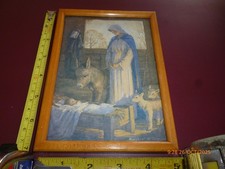 MARGARET W. TARRANT MOTHER/CHILD/DONKEY/LAMB FRAMED VINTAGE PRINT/PICTURE *READ*