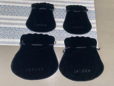 x4 JAEGER Black Velvet Pouch Drawstring BAGS Gift Jewellery Storage Scarf Dust