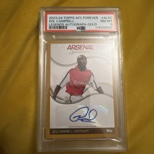 Topps Arsenal Forever Sol Campbell Auto /49 Arsenal Legend Gold PSA8 invincibles